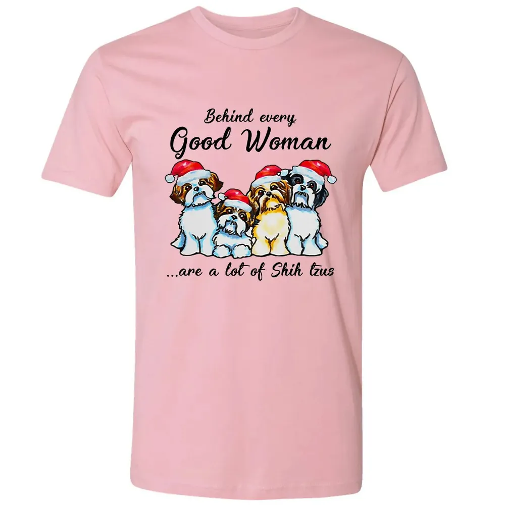 Behind every Good Woman are a lot of Shih Tzu Premium Unisex T-shirt - 3