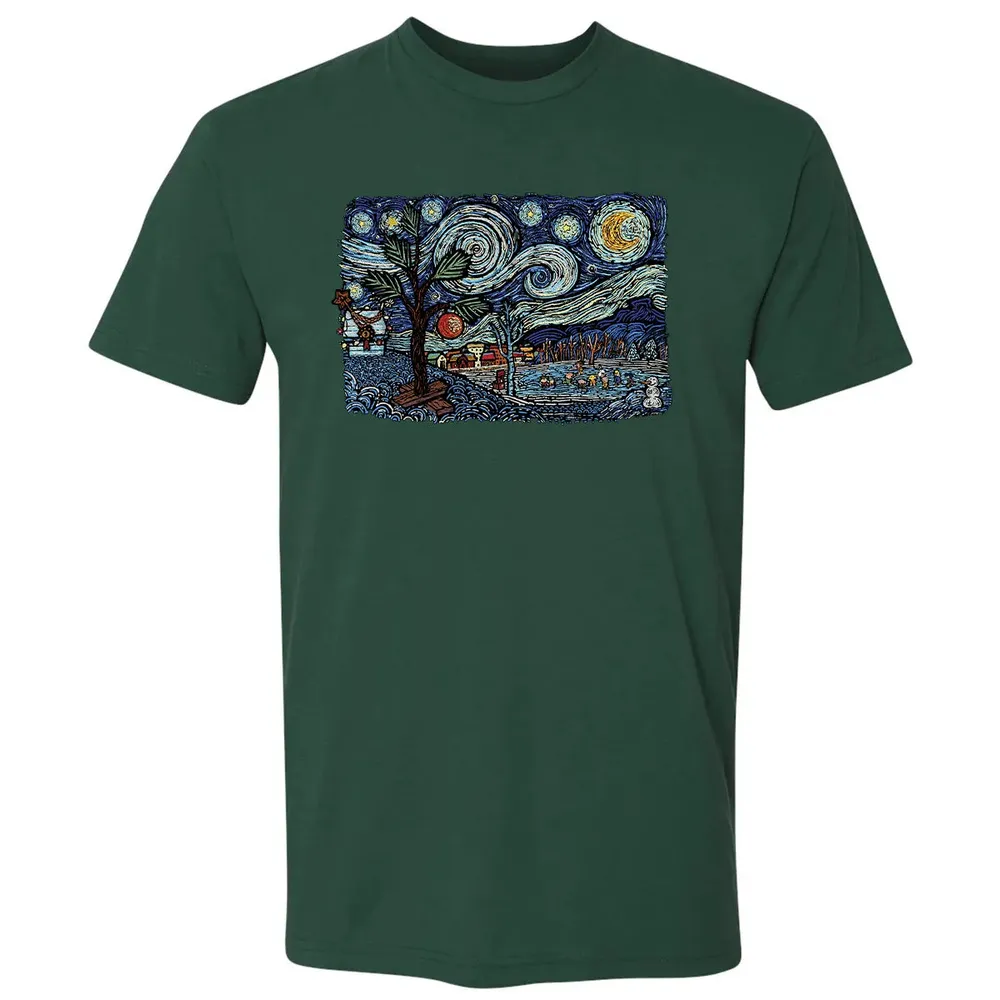 Starry Christmas Night Premium Unisex T-shirt - 12