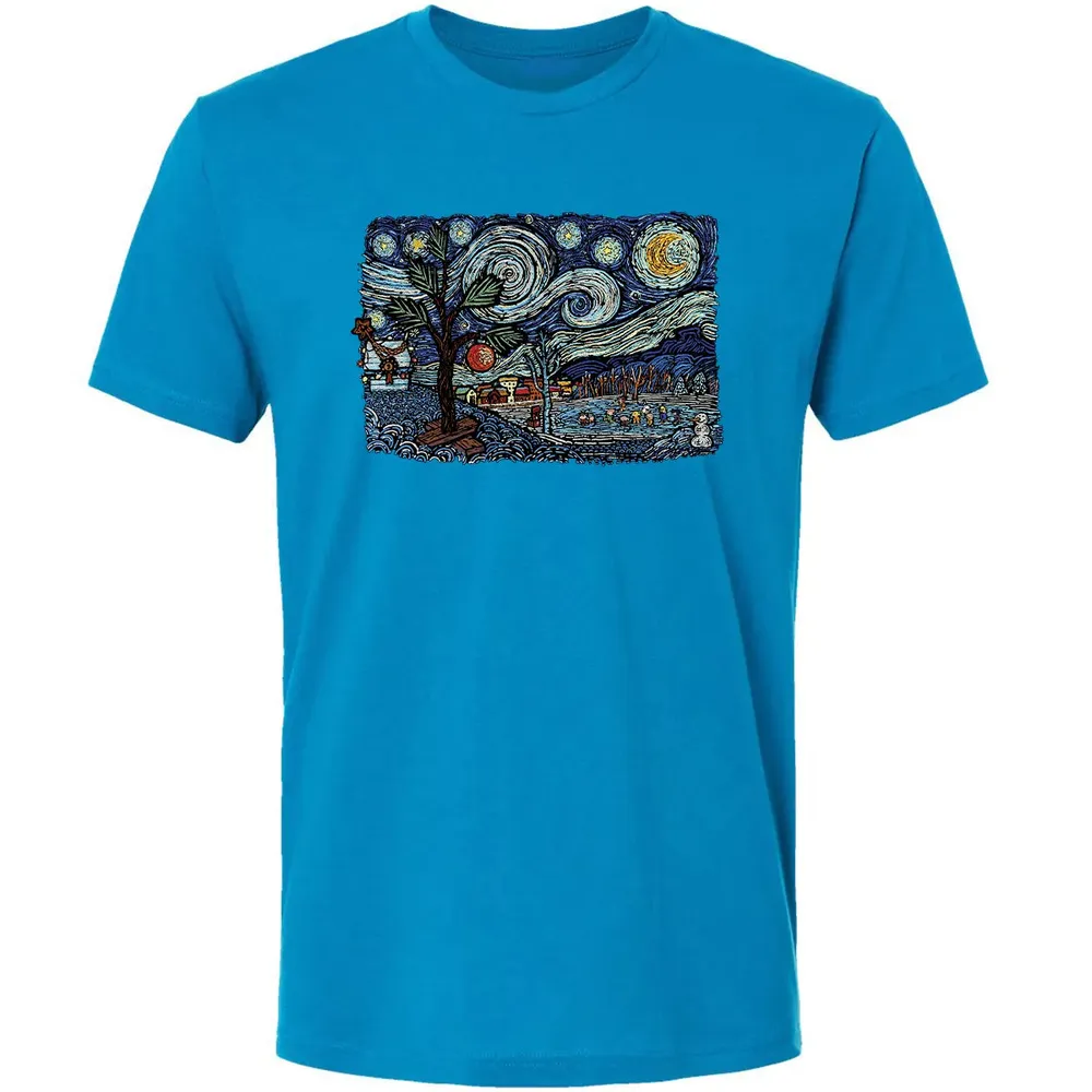 Starry Christmas Night Premium Unisex T-shirt - 15