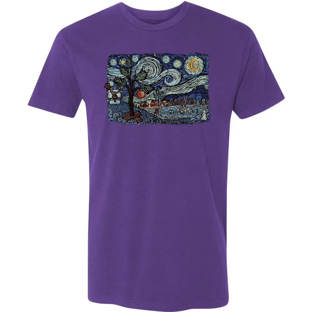 Starry Christmas Night Premium Unisex T-shirt - 7
