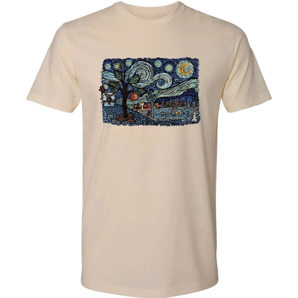 Starry Christmas Night Premium Unisex T-shirt - 13