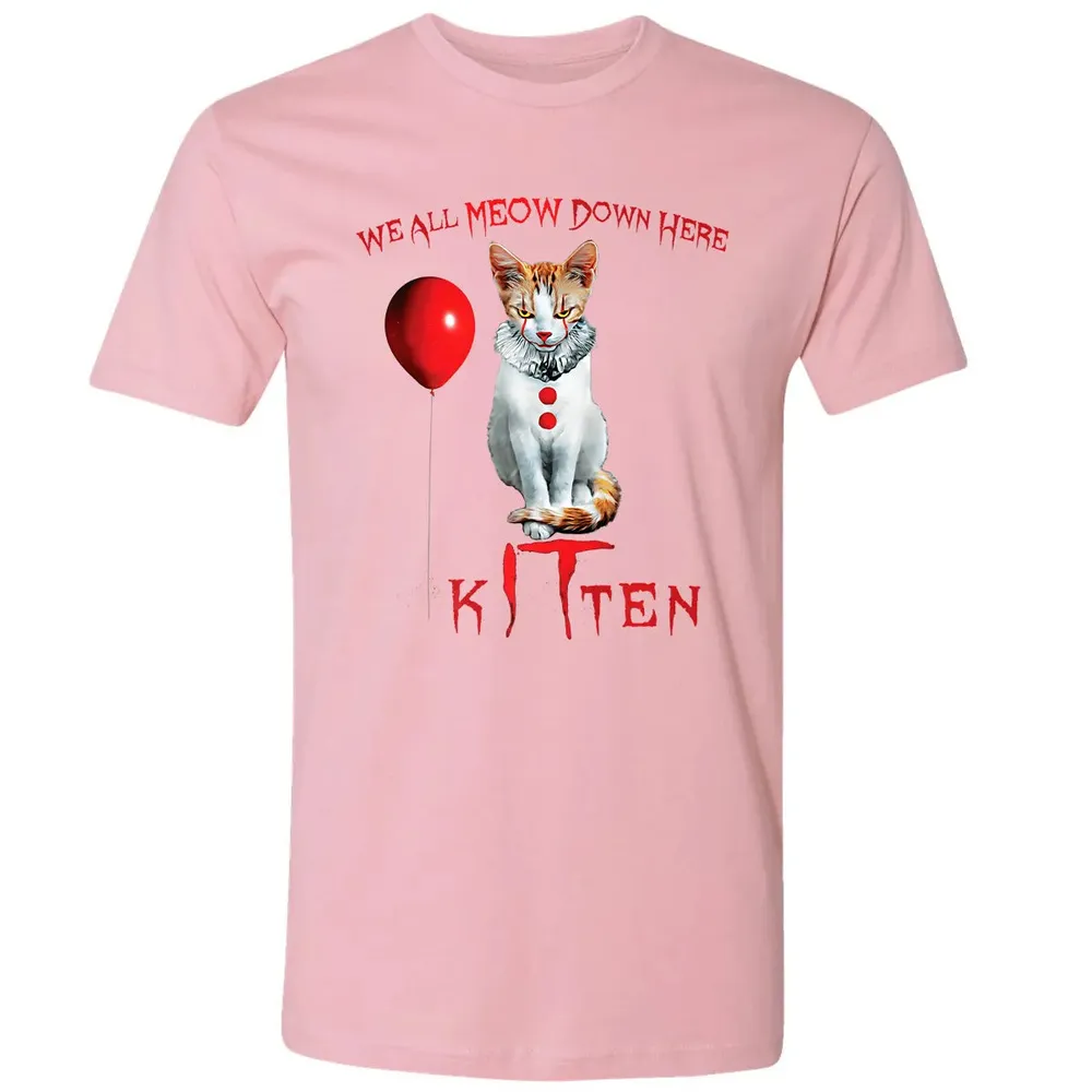 We All MEOW Down Here Clown Cat Kitten Premium Premium Unisex T-shirt - 3