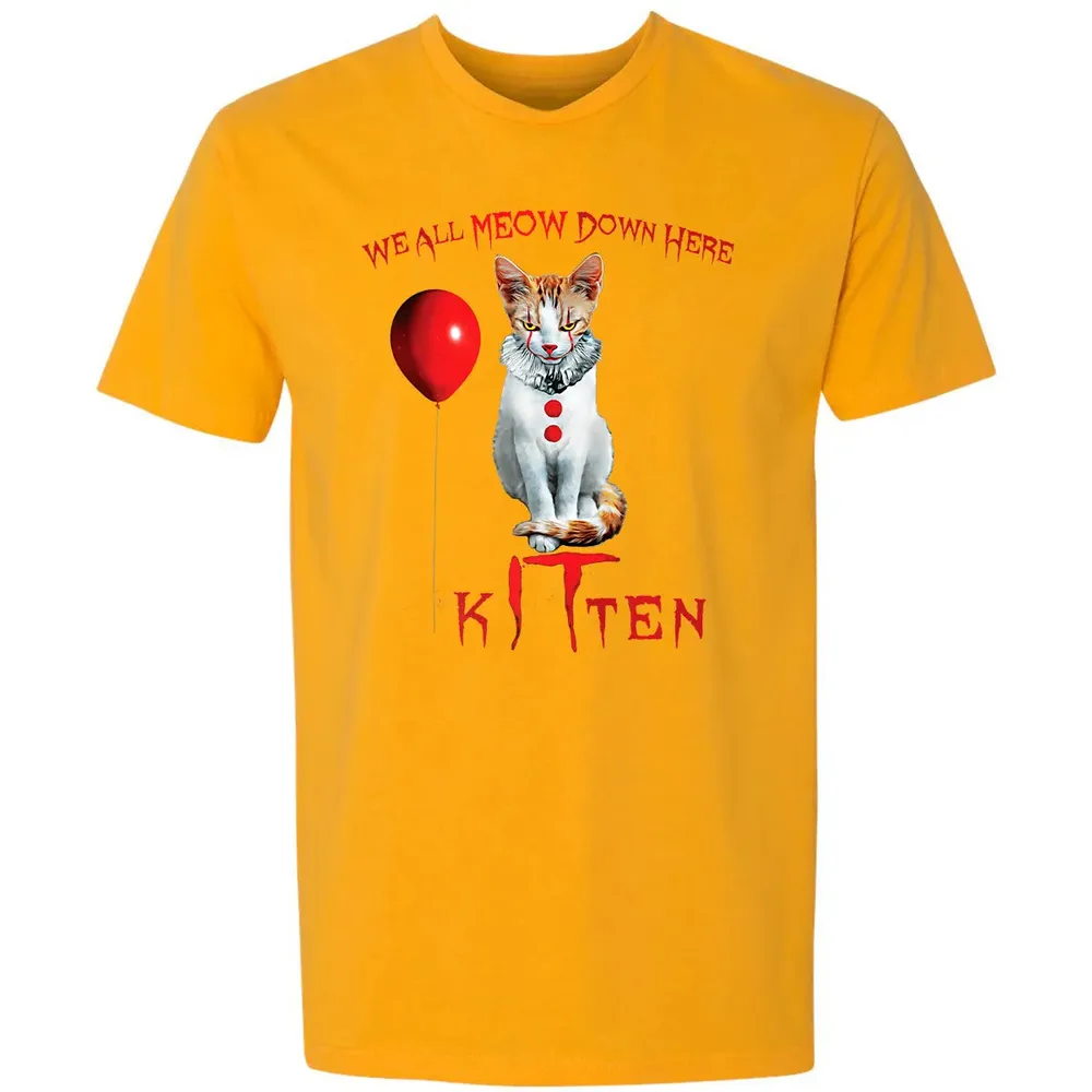 We All MEOW Down Here Clown Cat Kitten Premium Premium Unisex T-shirt - 11