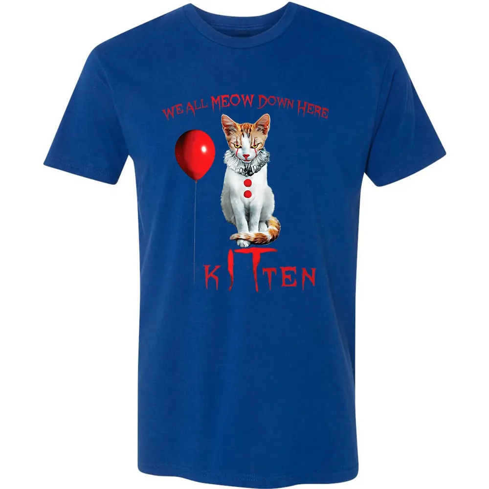 We All MEOW Down Here Clown Cat Kitten Premium Premium Unisex T-shirt - 10