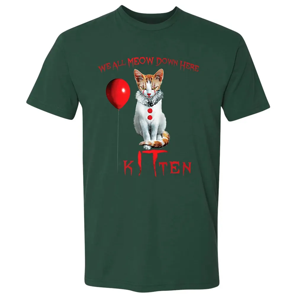 We All MEOW Down Here Clown Cat Kitten Premium Premium Unisex T-shirt - 12