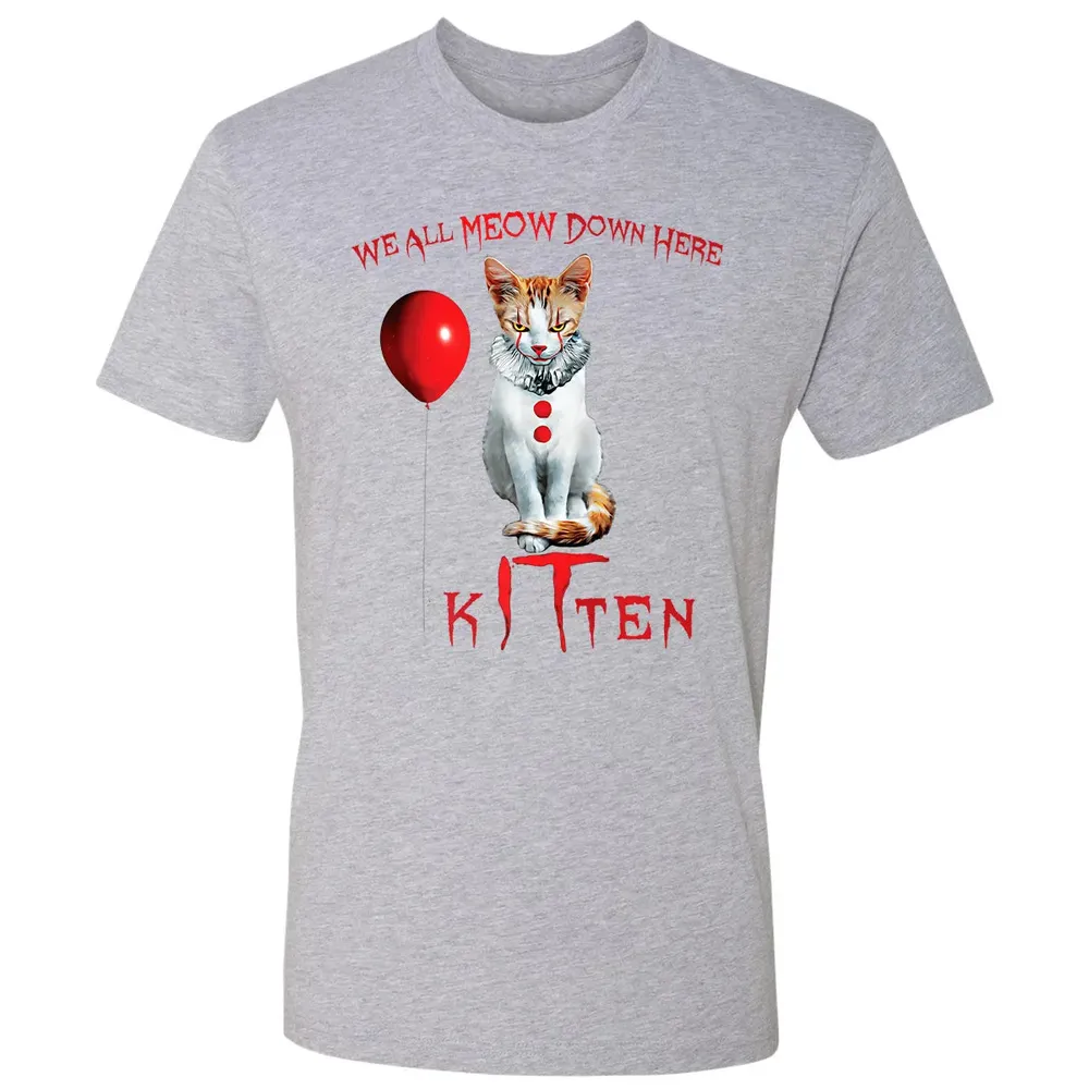 We All MEOW Down Here Clown Cat Kitten Premium Premium Unisex T-shirt - 9