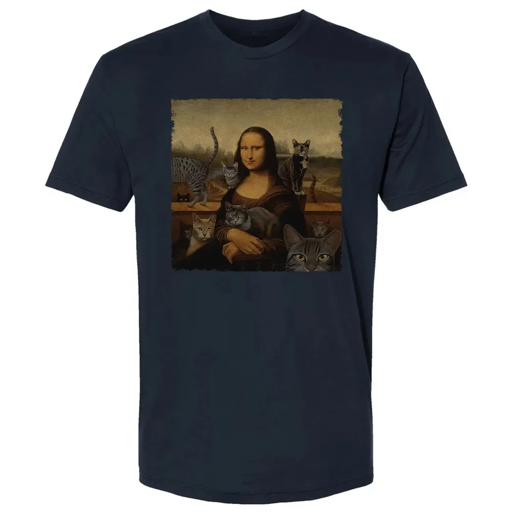 Monalisa with cats Premium Unisex T-shirt - 2