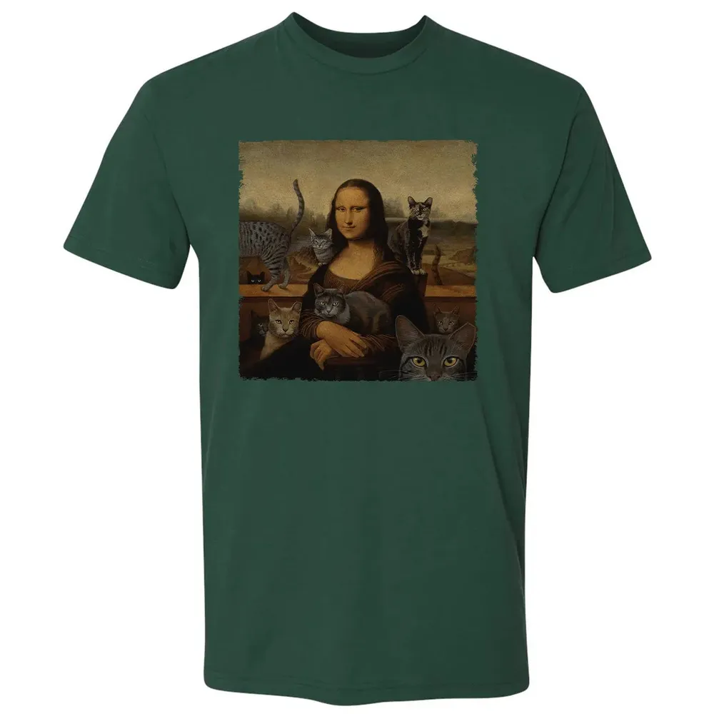 Monalisa with cats Premium Unisex T-shirt - 12