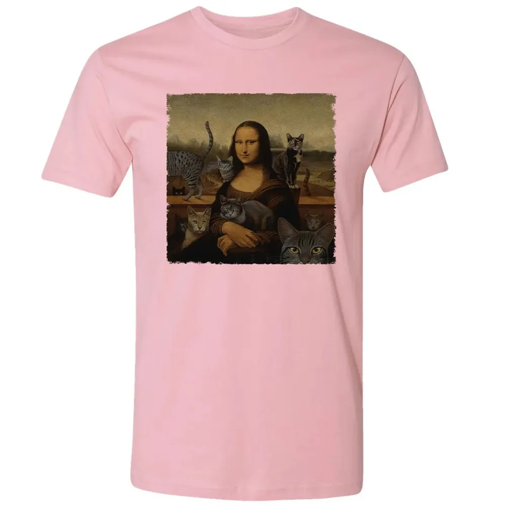 Monalisa with cats Premium Unisex T-shirt - 3