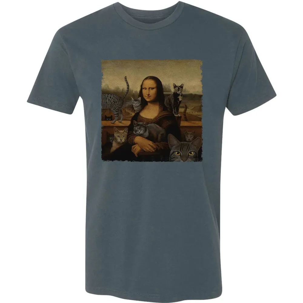 Monalisa with cats Premium Unisex T-shirt - 14