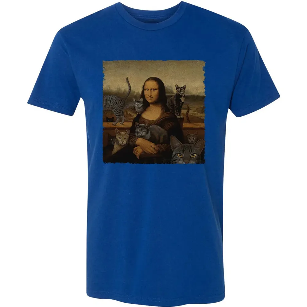 Monalisa with cats Premium Unisex T-shirt - 10