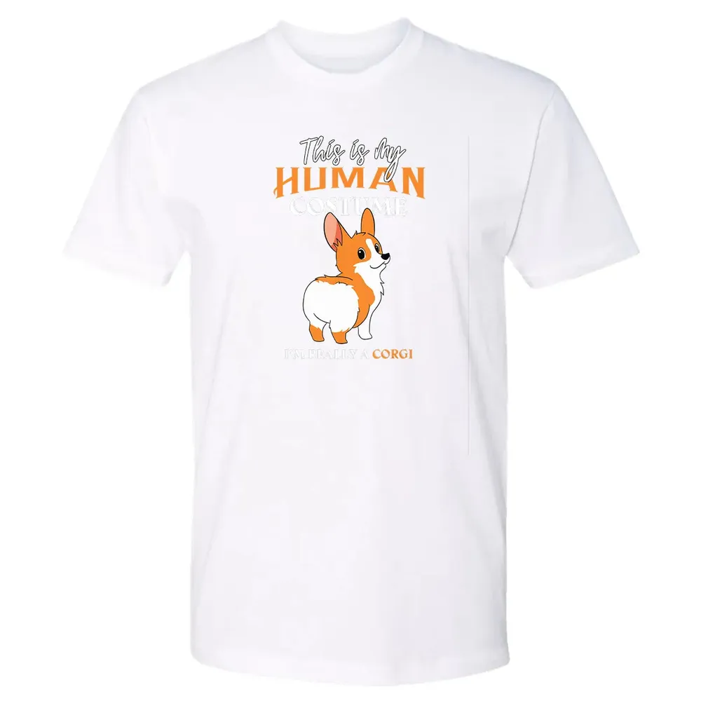 This Is My Human Costume I'm Really A Corgi Funny Halloween Premium Unisex T-shirt - 4