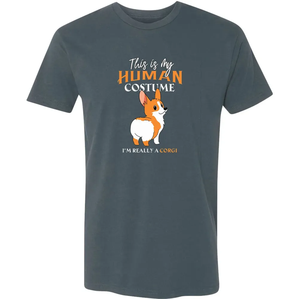 This Is My Human Costume I'm Really A Corgi Funny Halloween Premium Unisex T-shirt - 14
