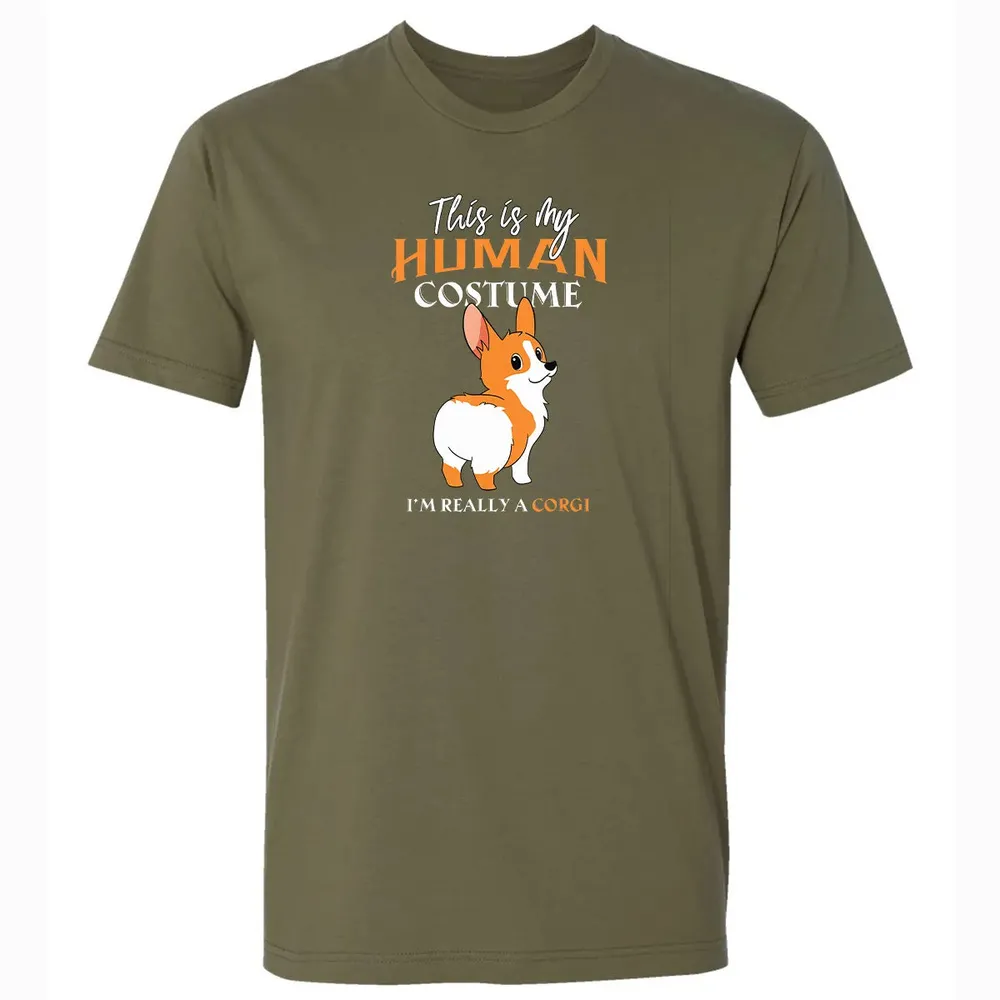 This Is My Human Costume I'm Really A Corgi Funny Halloween Premium Unisex T-shirt - 5