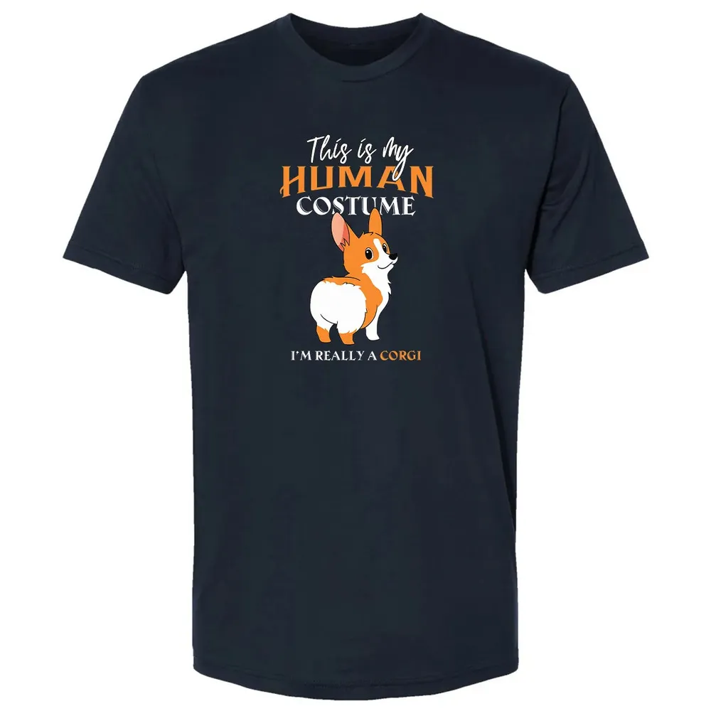 This Is My Human Costume I'm Really A Corgi Funny Halloween Premium Unisex T-shirt - 2