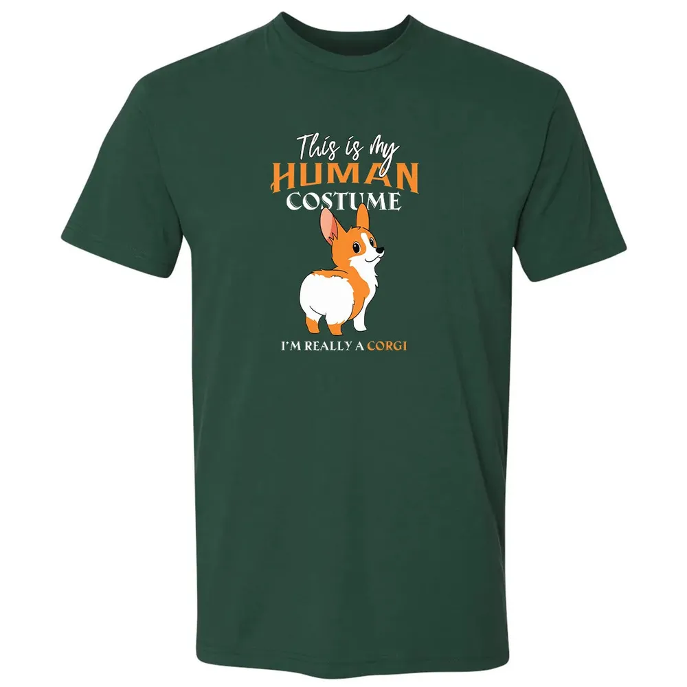 This Is My Human Costume I'm Really A Corgi Funny Halloween Premium Unisex T-shirt - 12