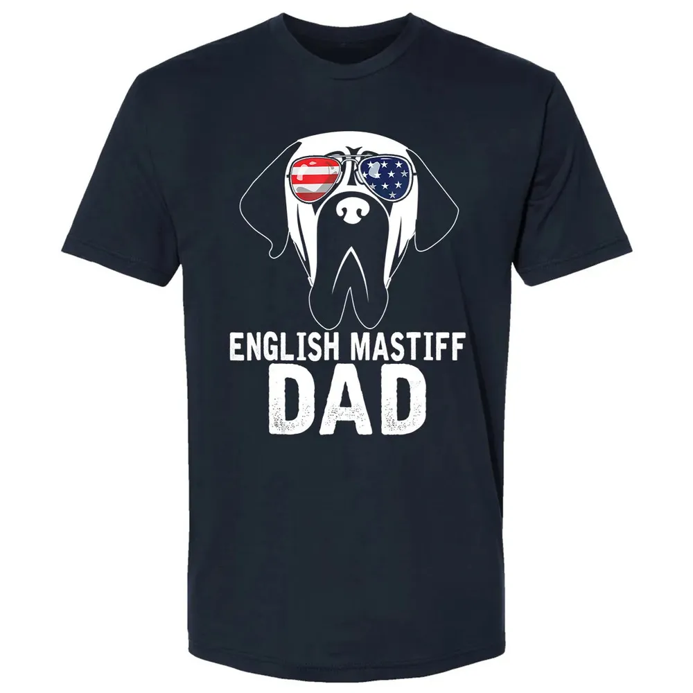 Mens English Mastiff Dad  Father's Day gifts 4th of July Premium Unisex T-shirt - 2