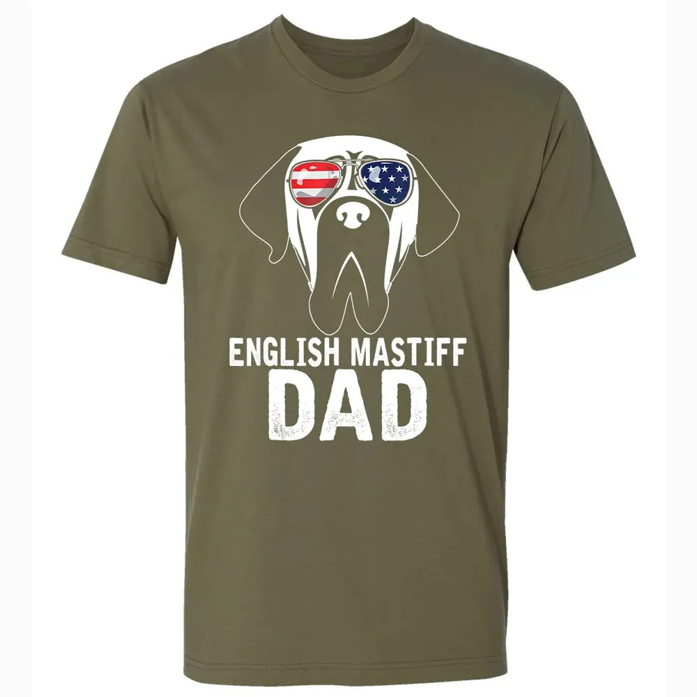 Mens English Mastiff Dad  Father's Day gifts 4th of July Premium Unisex T-shirt - 5