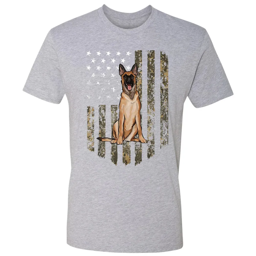 Camo American Flag Belgian Malinoi 4th Of July USA Premium Unisex T-shirt - 9