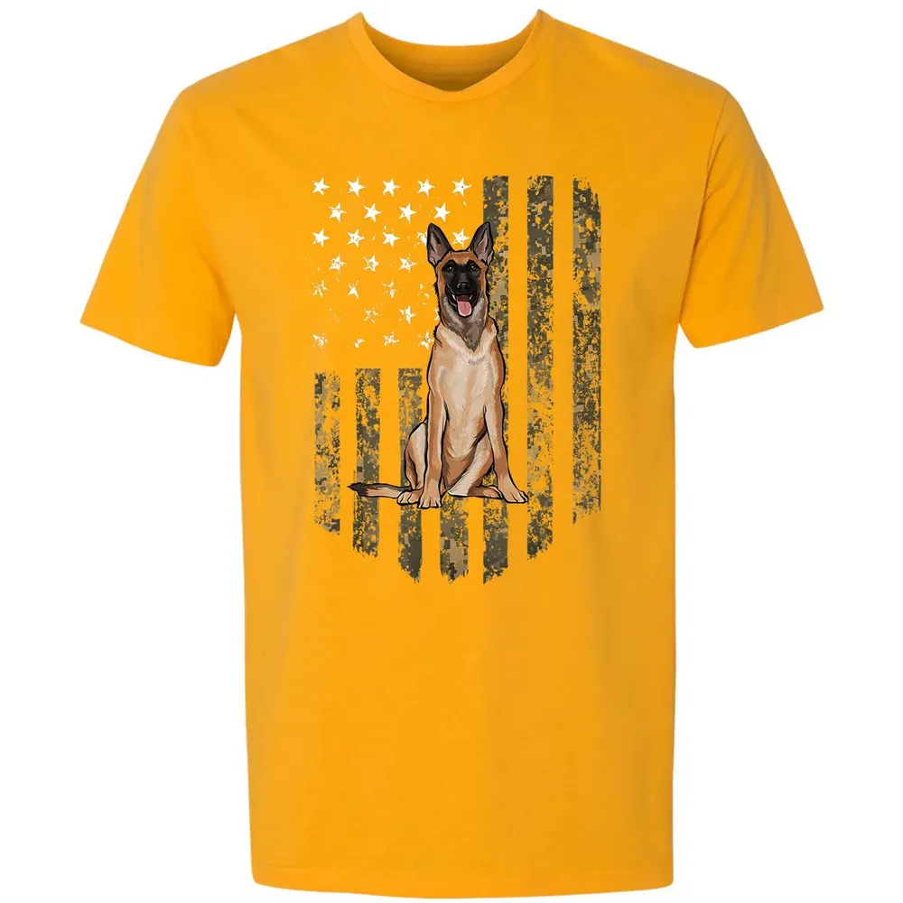 Camo American Flag Belgian Malinoi 4th Of July USA Premium Unisex T-shirt - 11