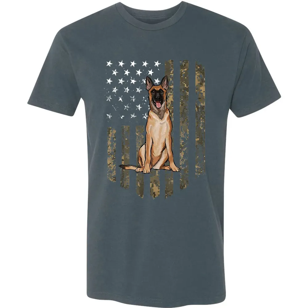 Camo American Flag Belgian Malinoi 4th Of July USA Premium Unisex T-shirt - 14