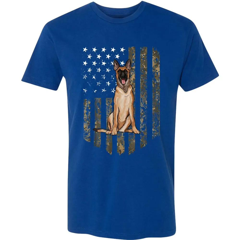 Camo American Flag Belgian Malinoi 4th Of July USA Premium Unisex T-shirt - 10