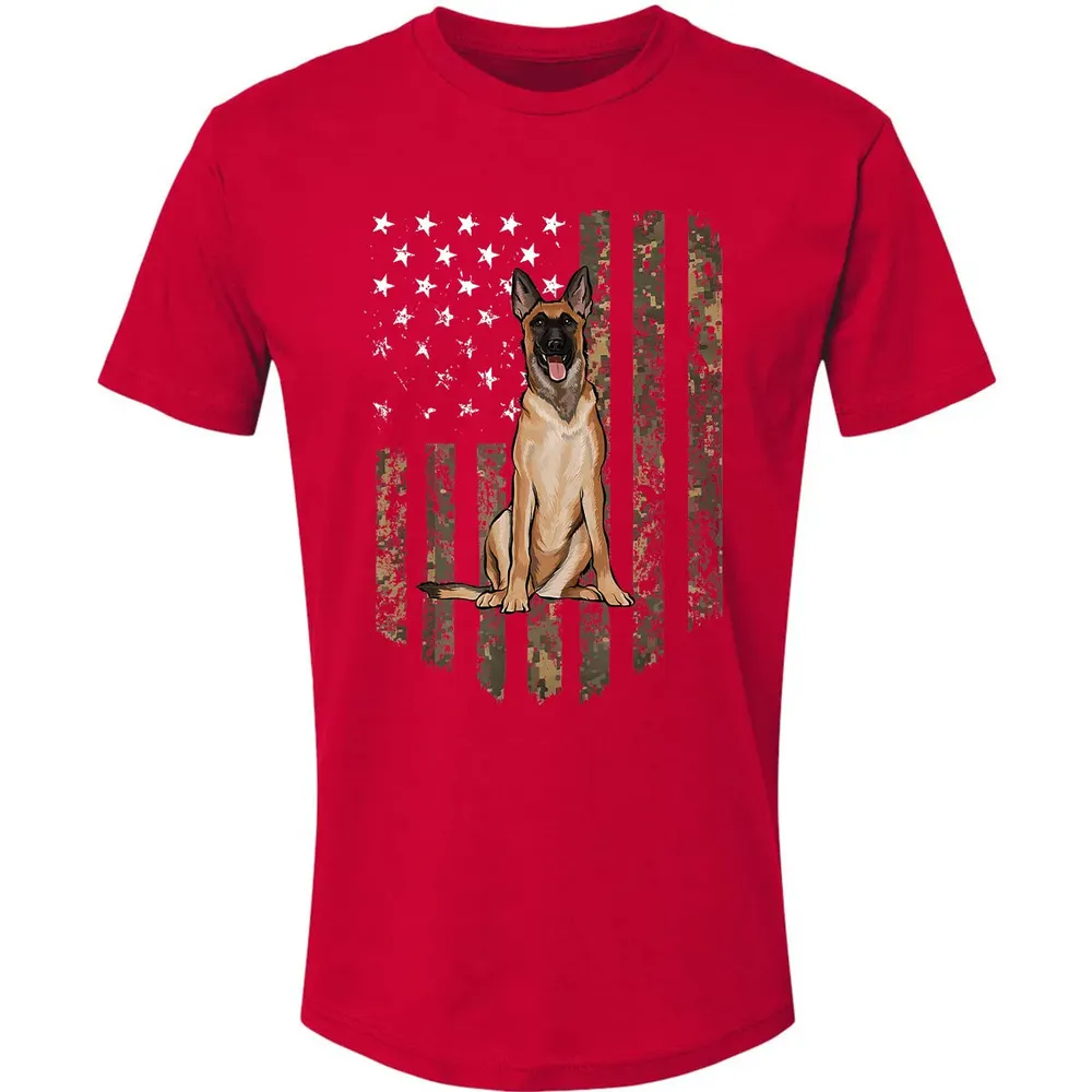 Camo American Flag Belgian Malinoi 4th Of July USA Premium Unisex T-shirt - 6