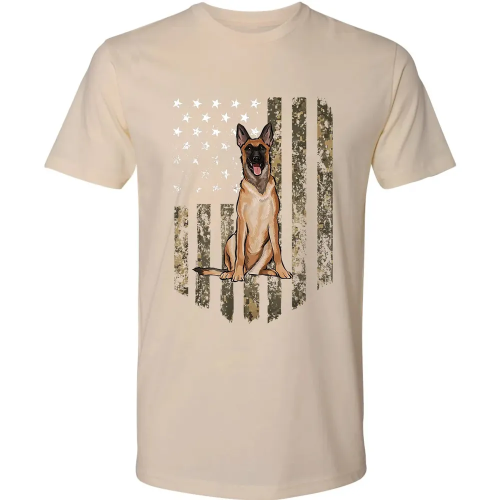Camo American Flag Belgian Malinoi 4th Of July USA Premium Unisex T-shirt - 13