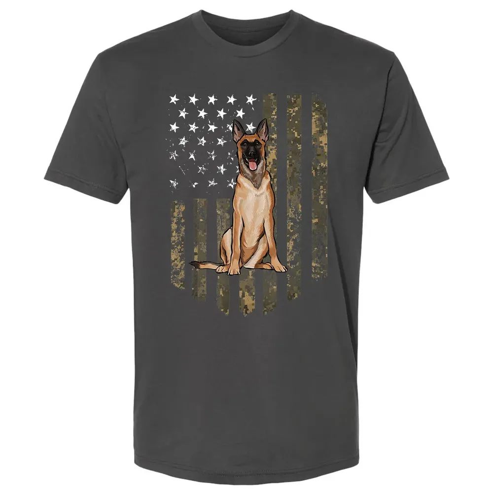 Camo American Flag Belgian Malinoi 4th Of July USA Premium Unisex T-shirt - 8