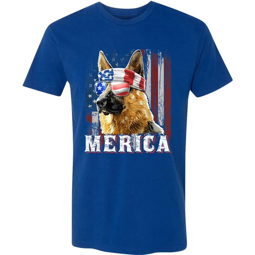 Merica German Shepherd Dog 4th of July American Flag Premium Unisex T-shirt - 10
