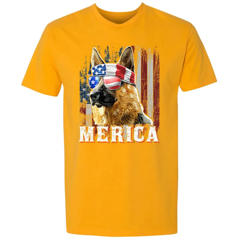 Merica German Shepherd Dog 4th of July American Flag Premium Unisex T-shirt - 11