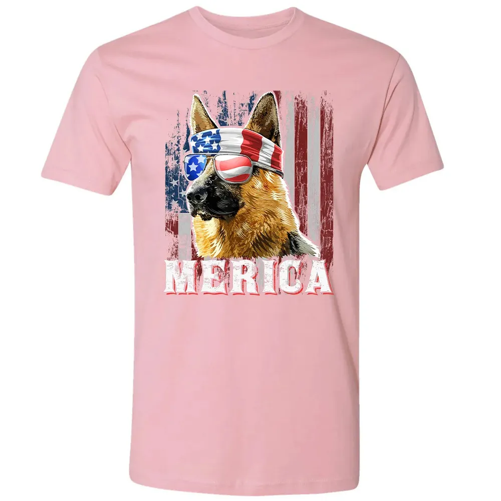 Merica German Shepherd Dog 4th of July American Flag Premium Unisex T-shirt - 3