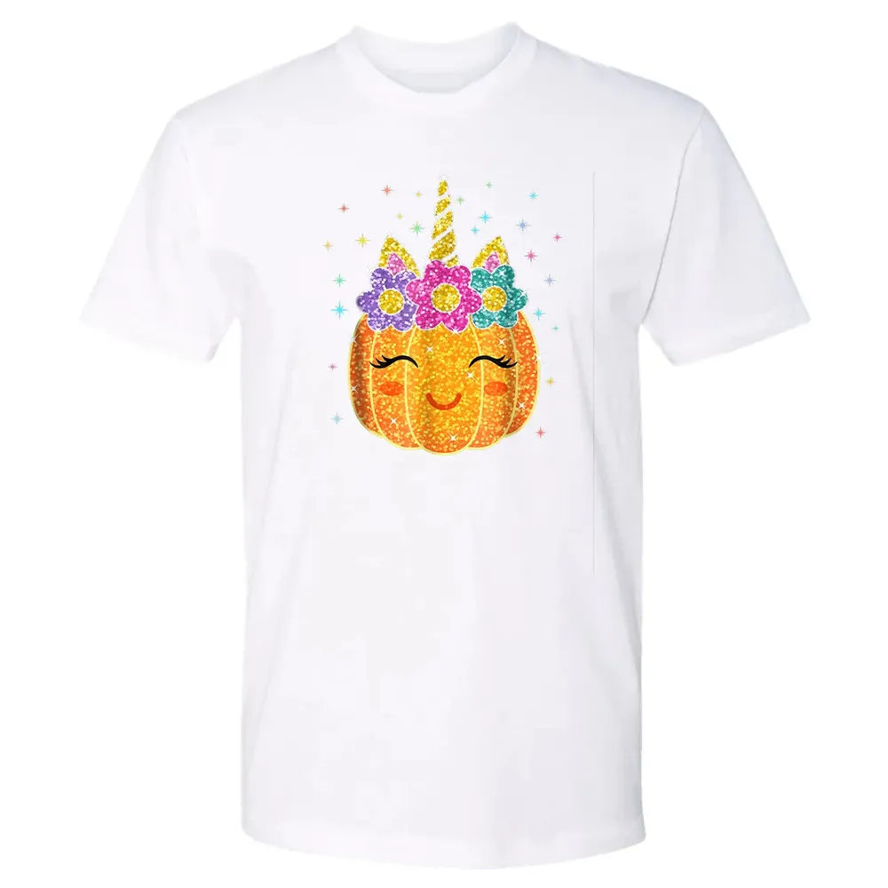 Cute Unicorn Pumpkin Halloween Thanksgiving Premium Unisex T-shirt - 4