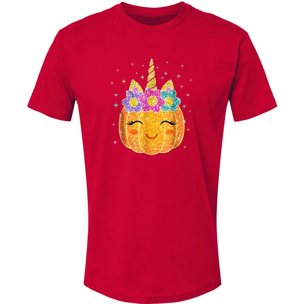 Cute Unicorn Pumpkin Halloween Thanksgiving Premium Unisex T-shirt - 6