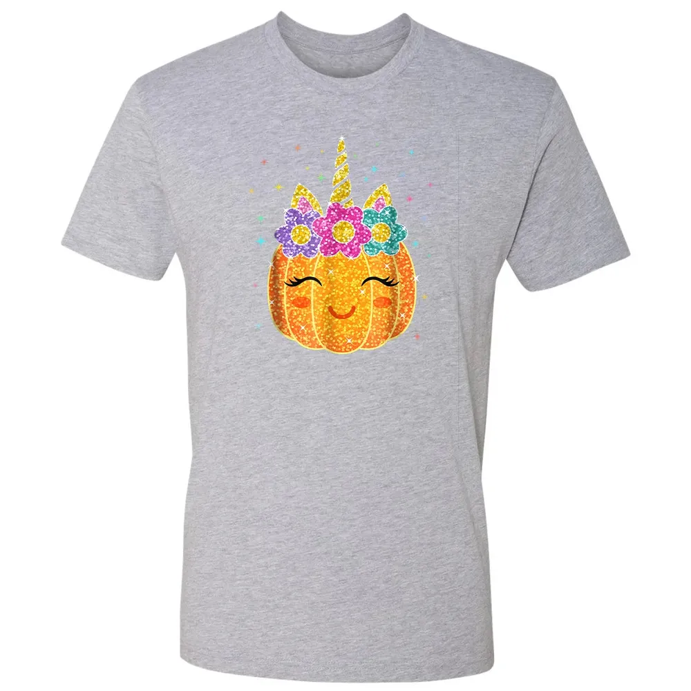 Cute Unicorn Pumpkin Halloween Thanksgiving Premium Unisex T-shirt - 9