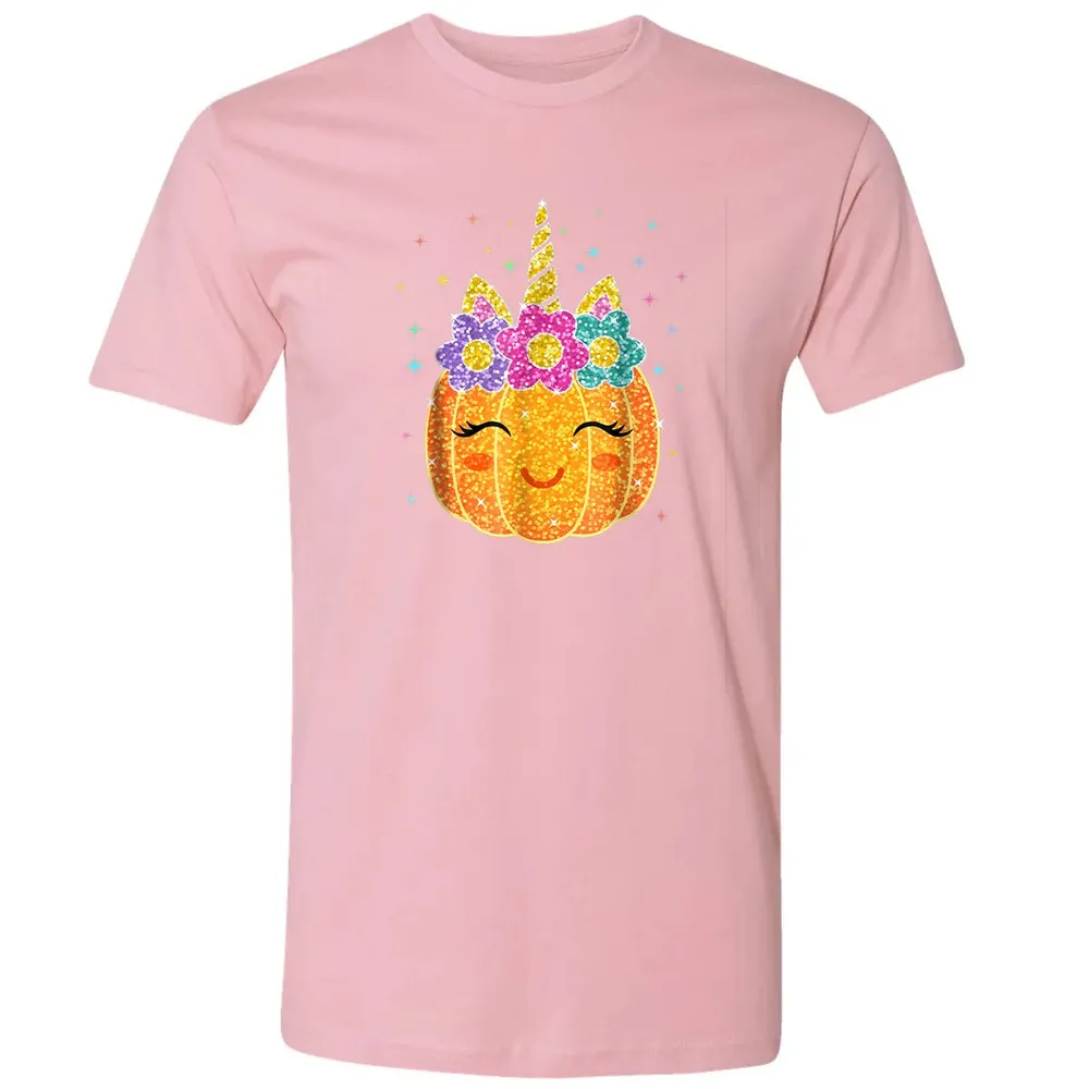 Cute Unicorn Pumpkin Halloween Thanksgiving Premium Unisex T-shirt - 3