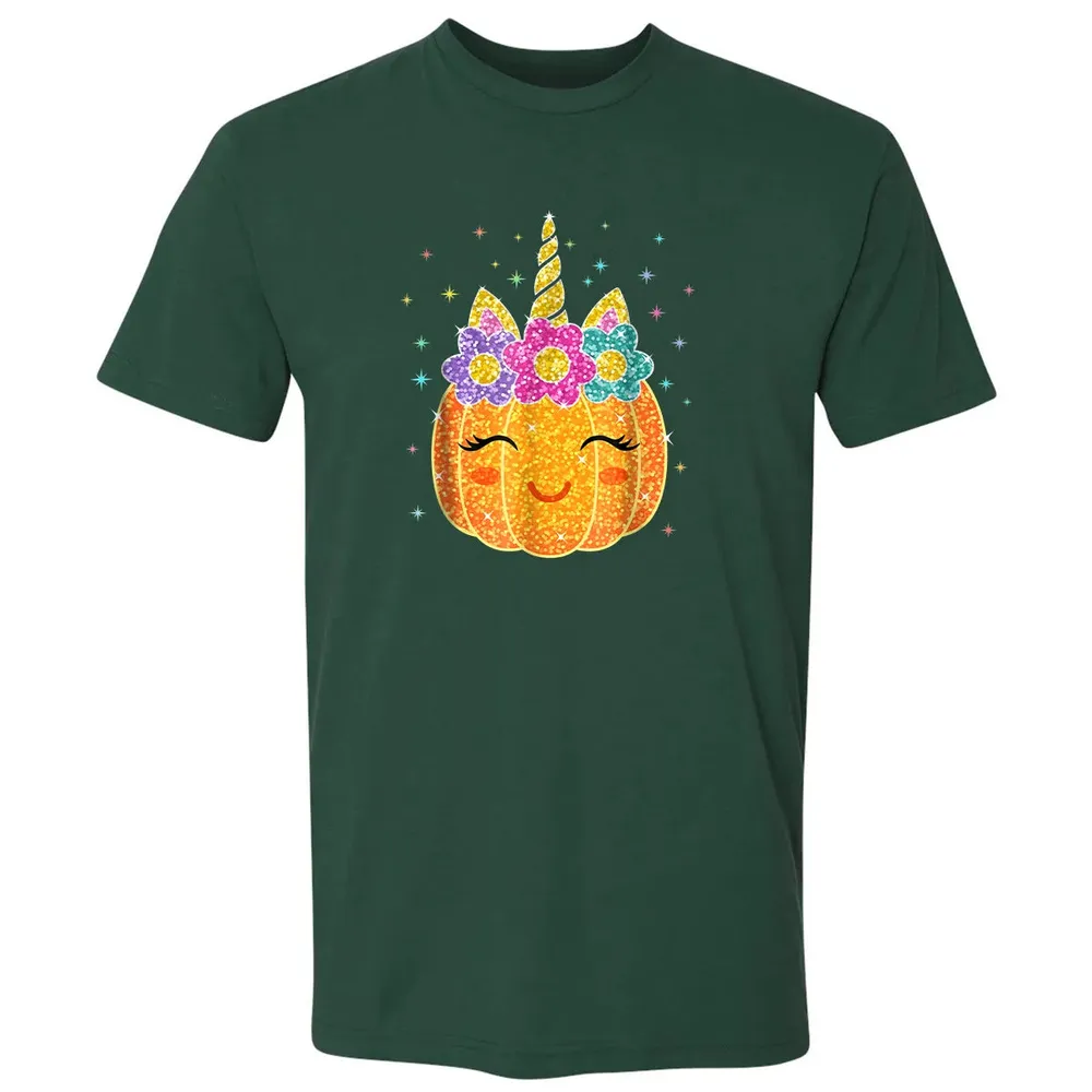 Cute Unicorn Pumpkin Halloween Thanksgiving Premium Unisex T-shirt - 12