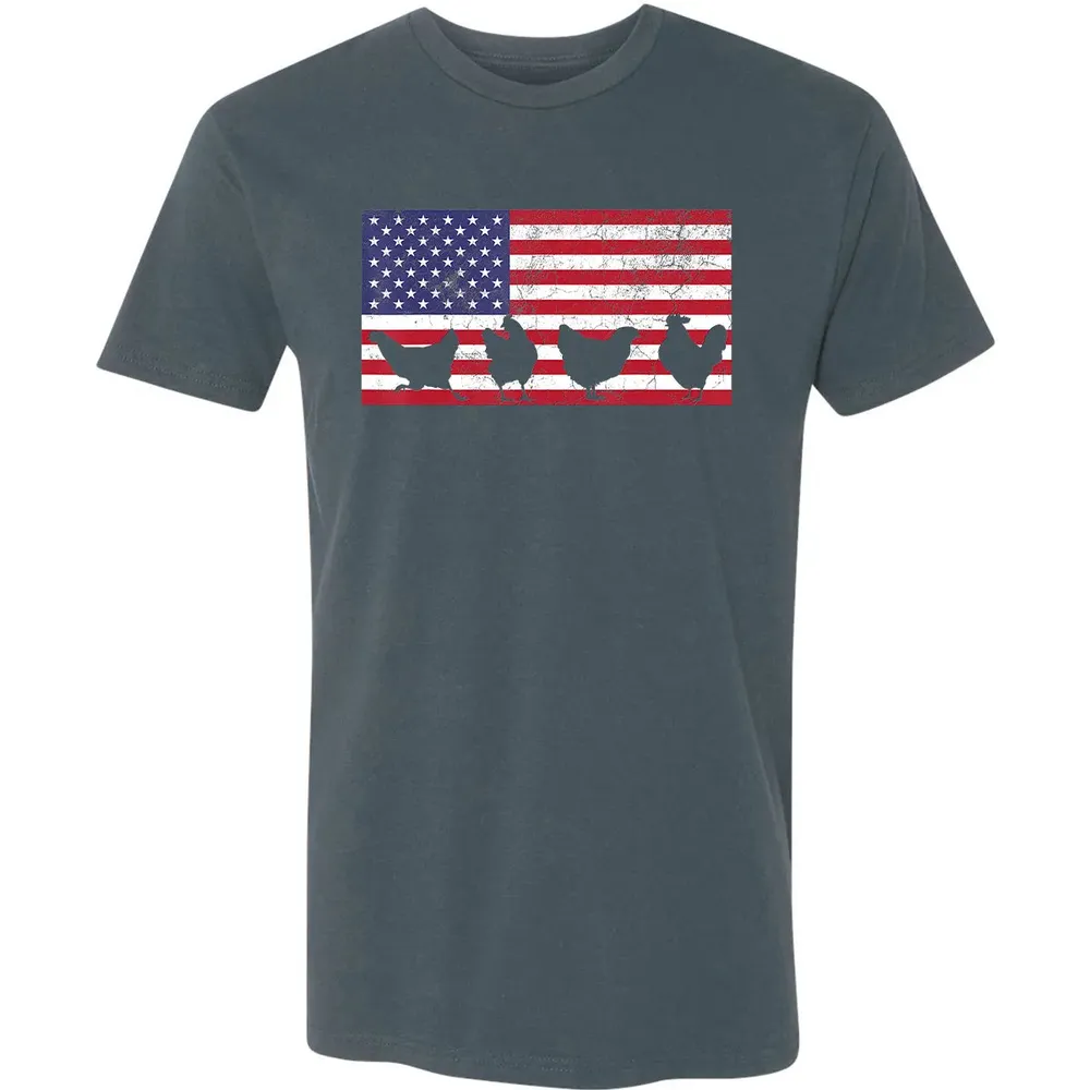 American Flag  Chicken USA 4th of July  Gift Premium Unisex T-shirt - 14