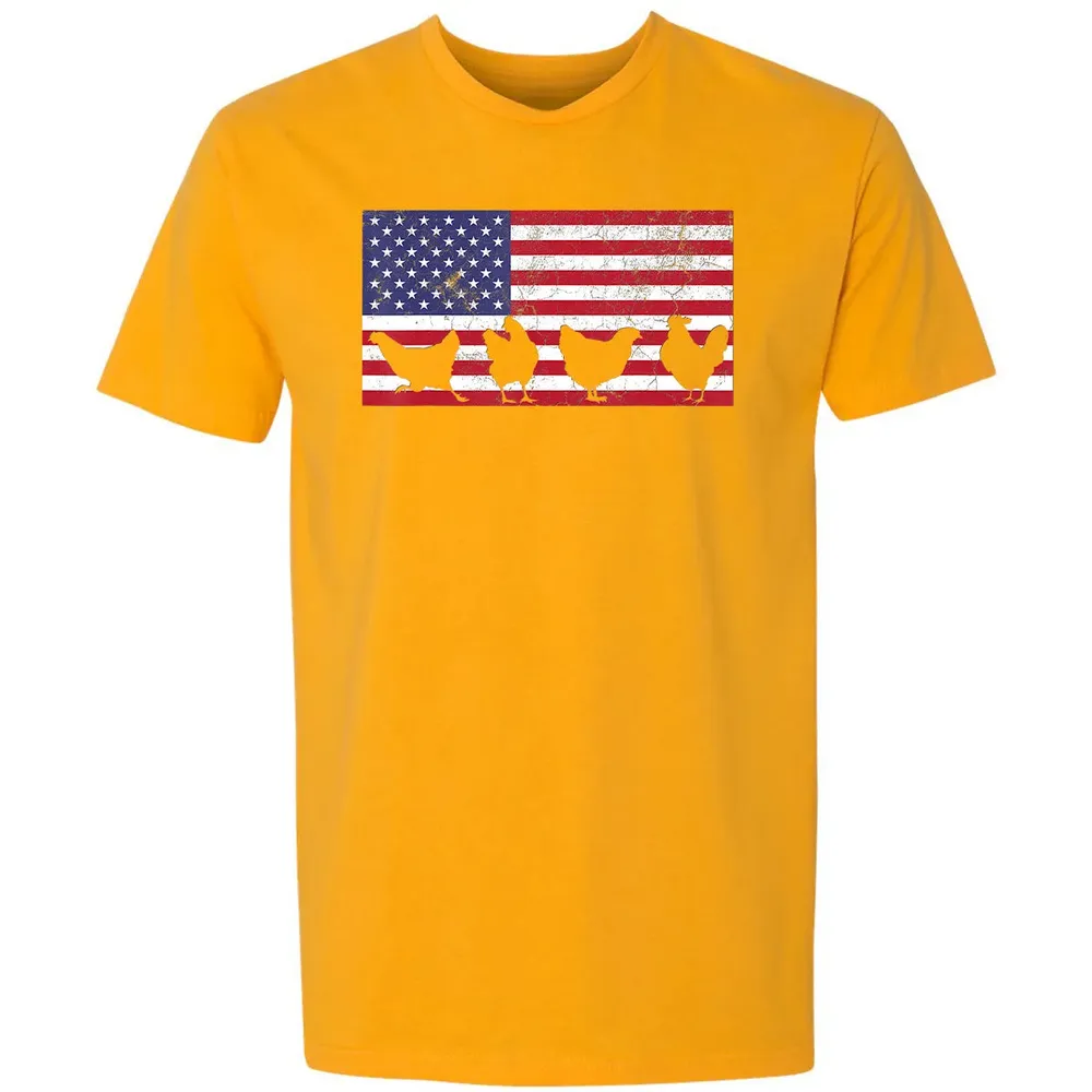 American Flag  Chicken USA 4th of July  Gift Premium Unisex T-shirt - 11