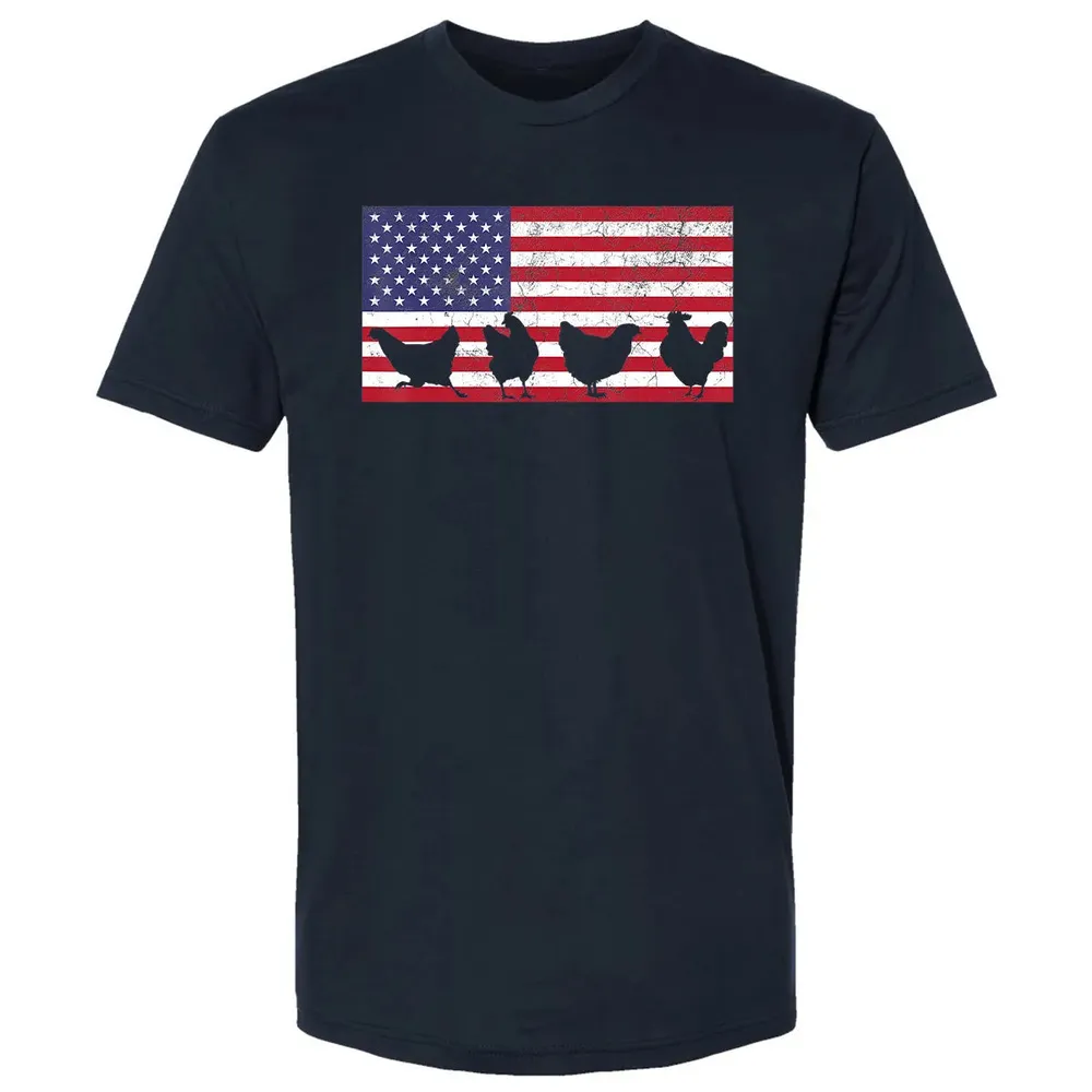 American Flag  Chicken USA 4th of July  Gift Premium Unisex T-shirt - 2