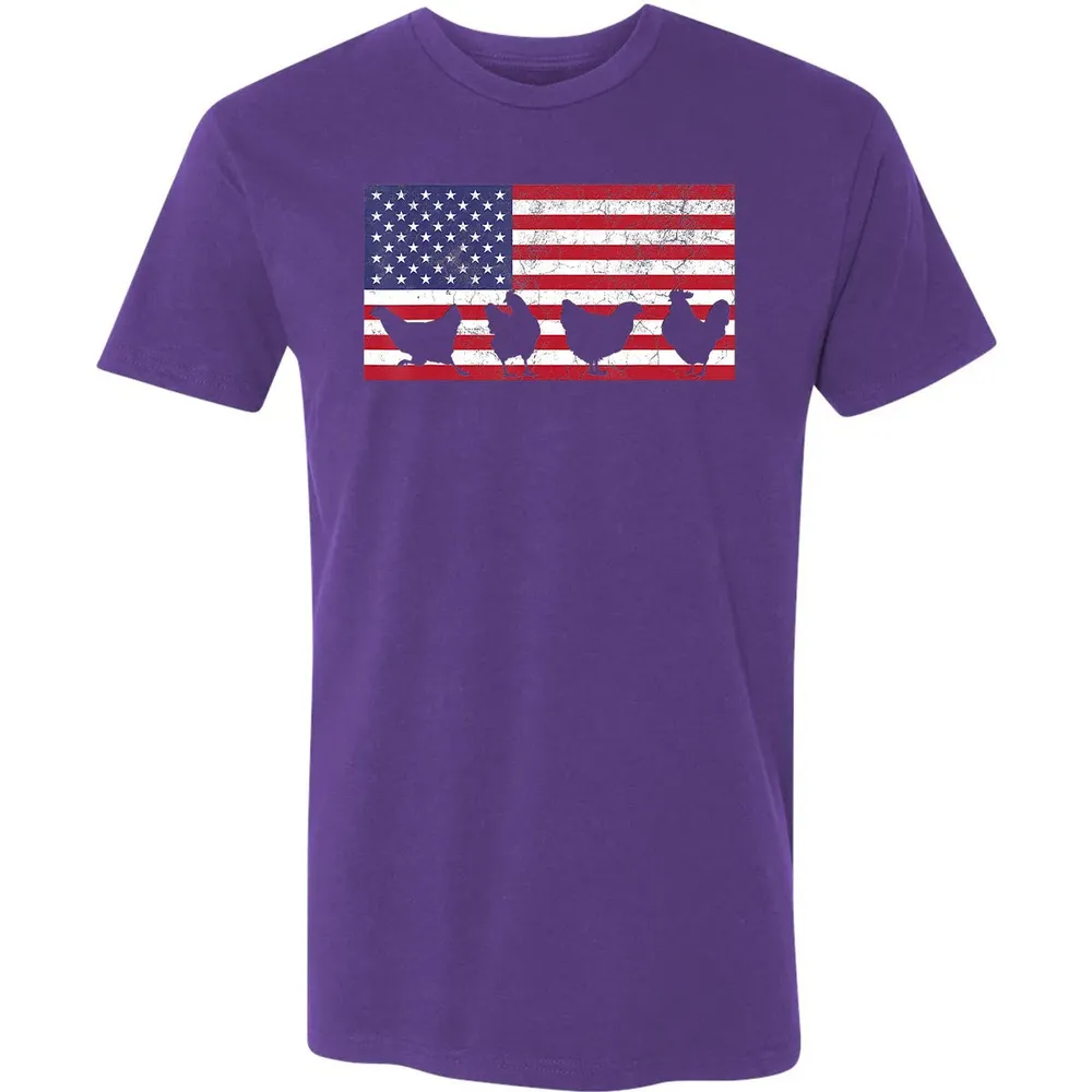 American Flag  Chicken USA 4th of July  Gift Premium Unisex T-shirt - 7