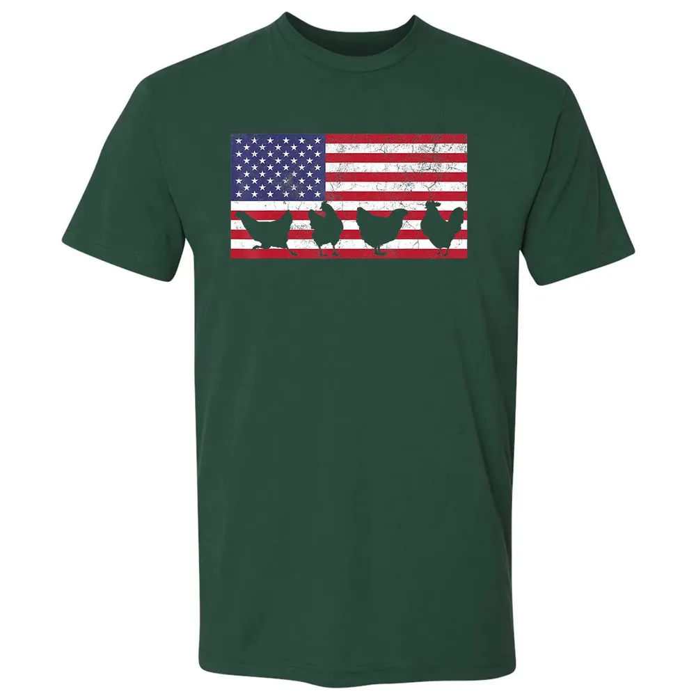American Flag  Chicken USA 4th of July  Gift Premium Unisex T-shirt - 12