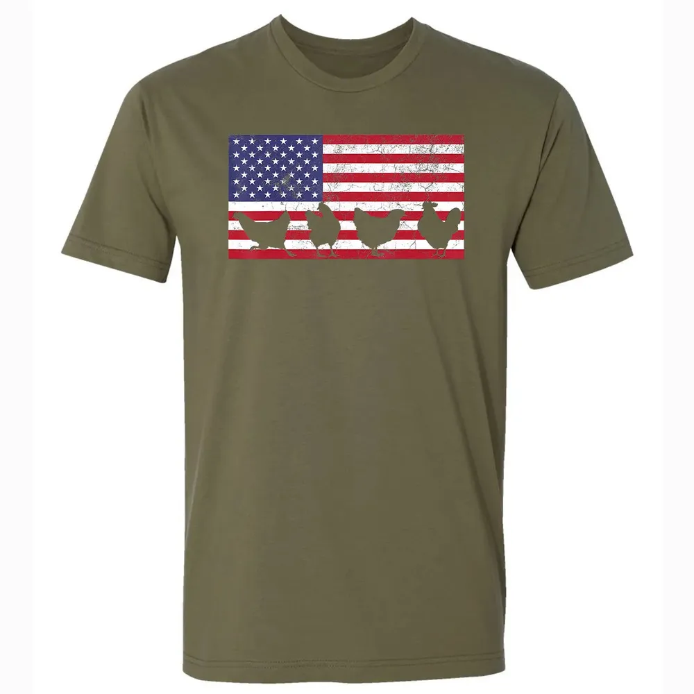 American Flag  Chicken USA 4th of July  Gift Premium Unisex T-shirt - 5