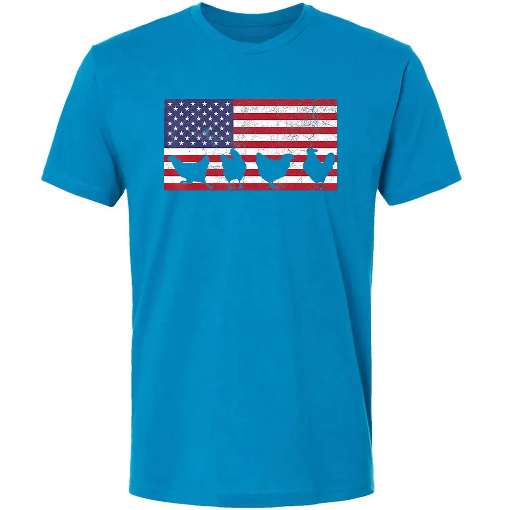 American Flag  Chicken USA 4th of July  Gift Premium Unisex T-shirt - 15