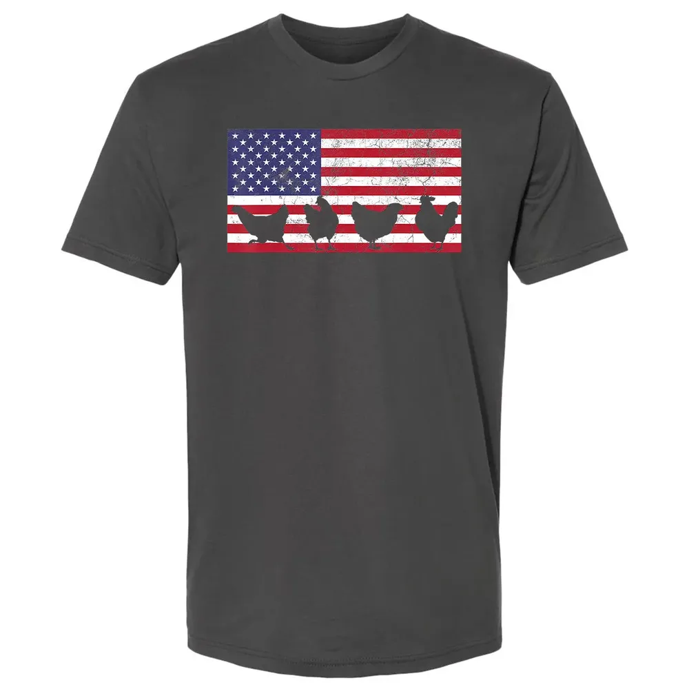American Flag  Chicken USA 4th of July  Gift Premium Unisex T-shirt - 8