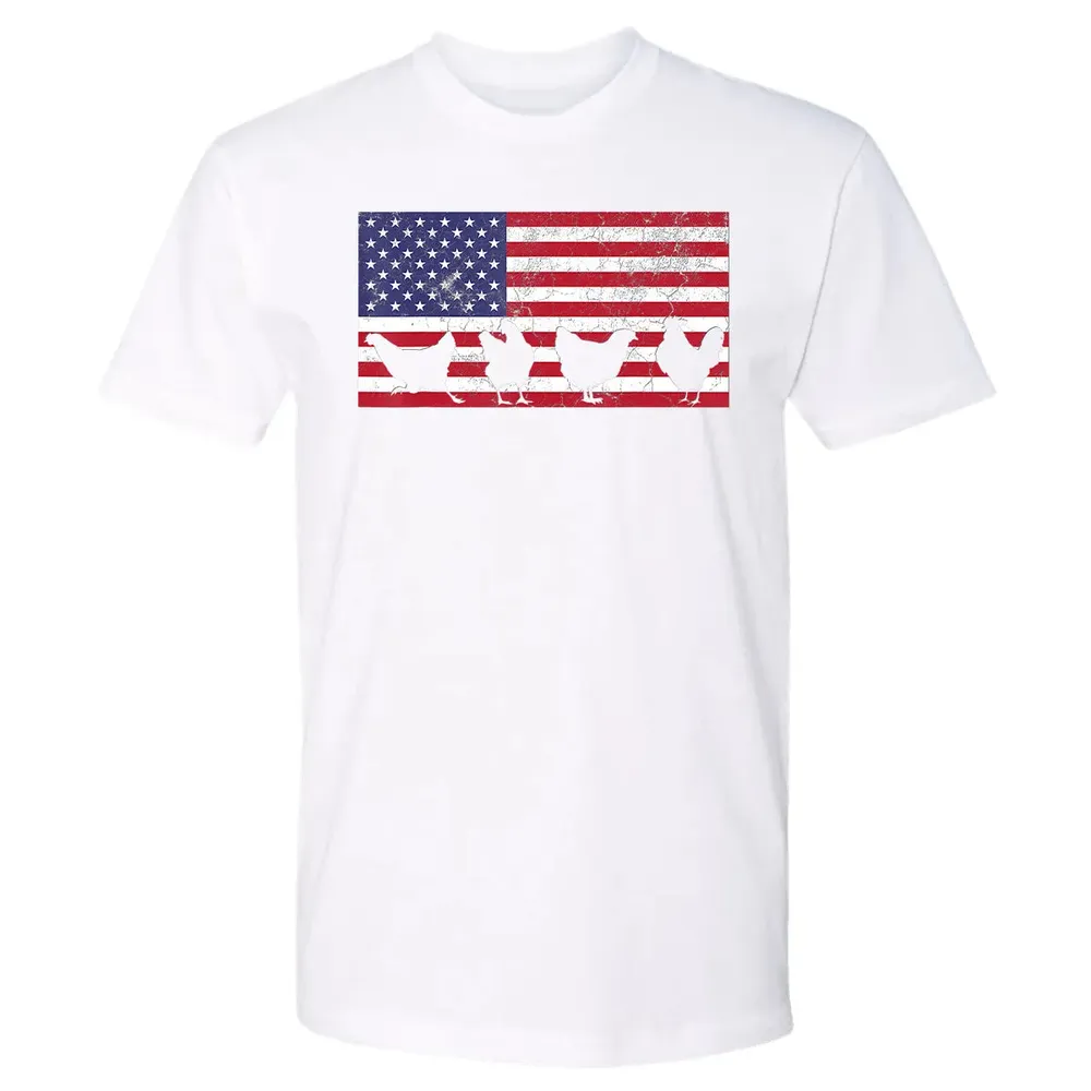 American Flag  Chicken USA 4th of July  Gift Premium Unisex T-shirt - 4