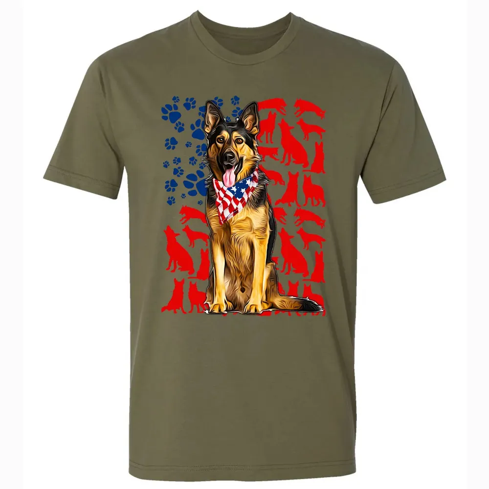 German Shepherd 4th of July Premium Unisex T-shirt - 5