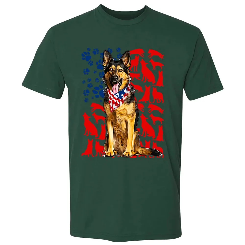 German Shepherd 4th of July Premium Unisex T-shirt - 12