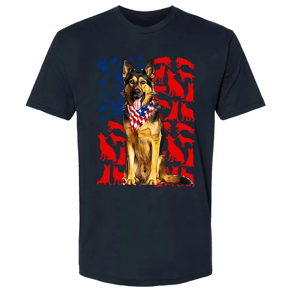 German Shepherd 4th of July Premium Unisex T-shirt - 13