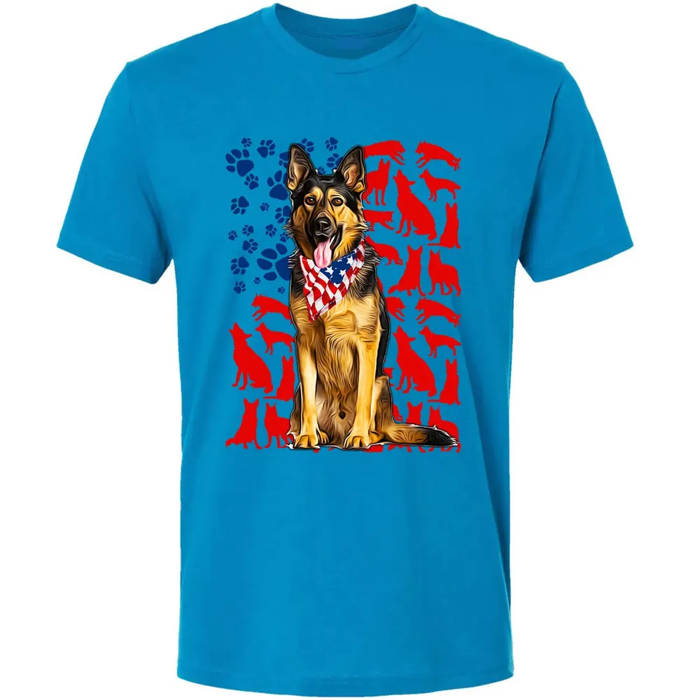 German Shepherd 4th of July Premium Unisex T-shirt - 4